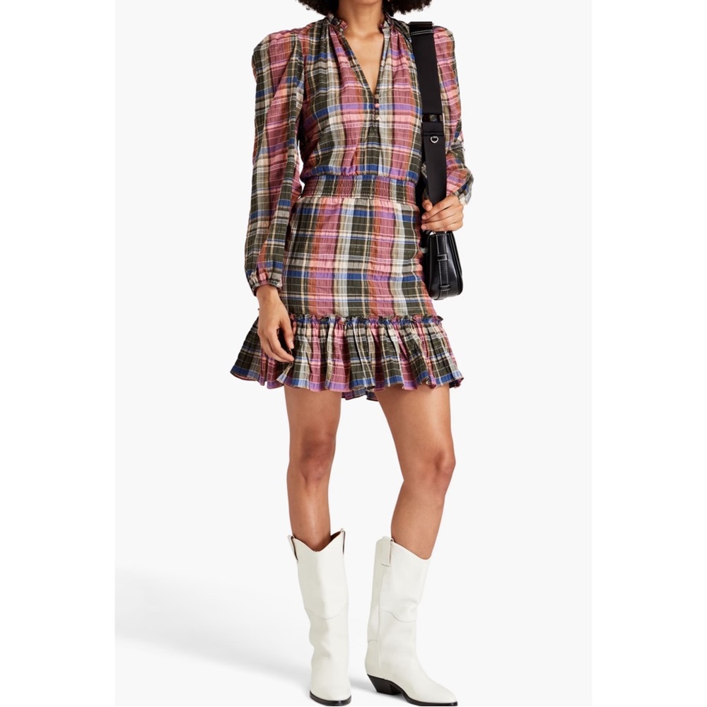 NEW Veronica Beard Destiny Metallic Checked   Mini Dress Multicolor Size 2